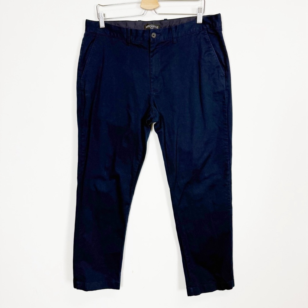 J Crew Straight Fit Flex Chino Pants Mens 36 X 30 Navy Blue Cotton Blend H3186